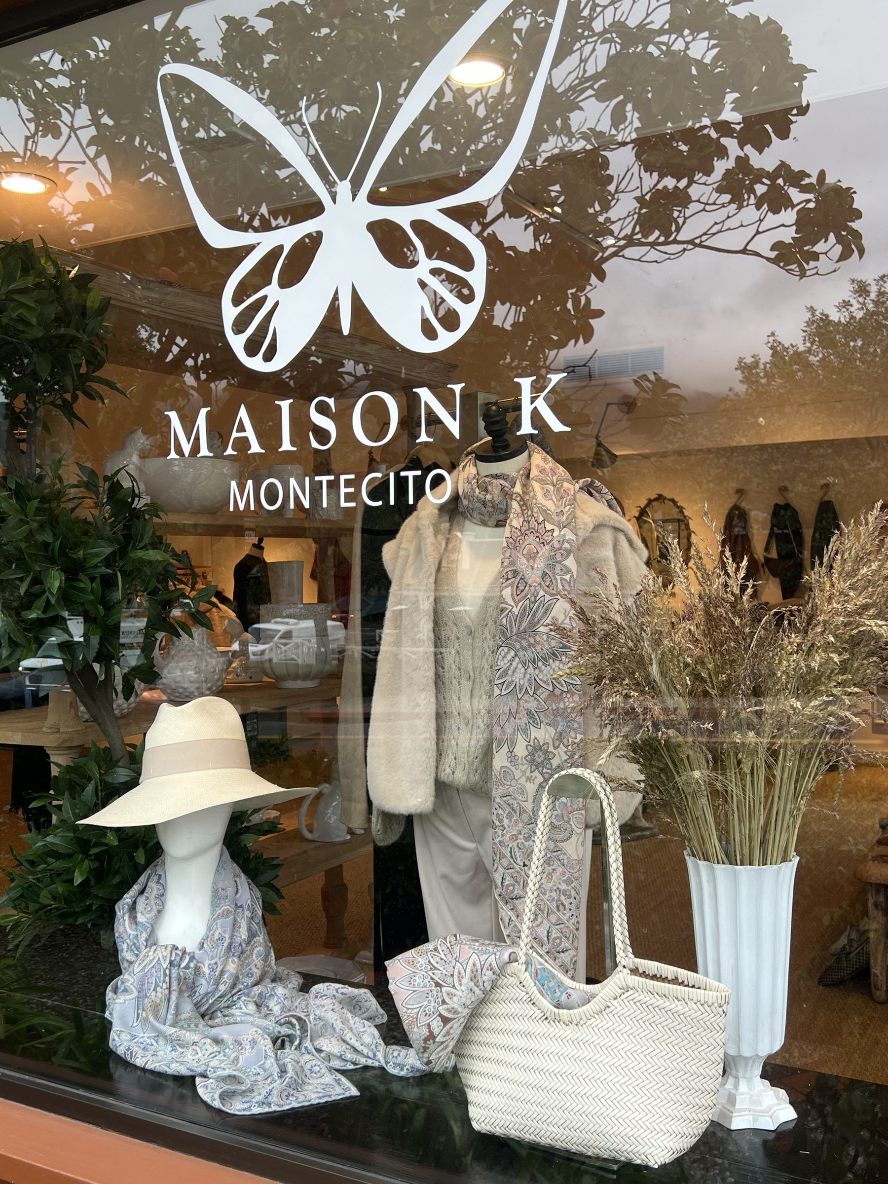The Maison K shop window on East Valley Road, Montecito